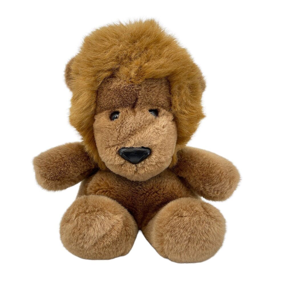 Vintage 1979 Gund Roarry Lion Brown Plush Stuffed Animal 10" Sitting